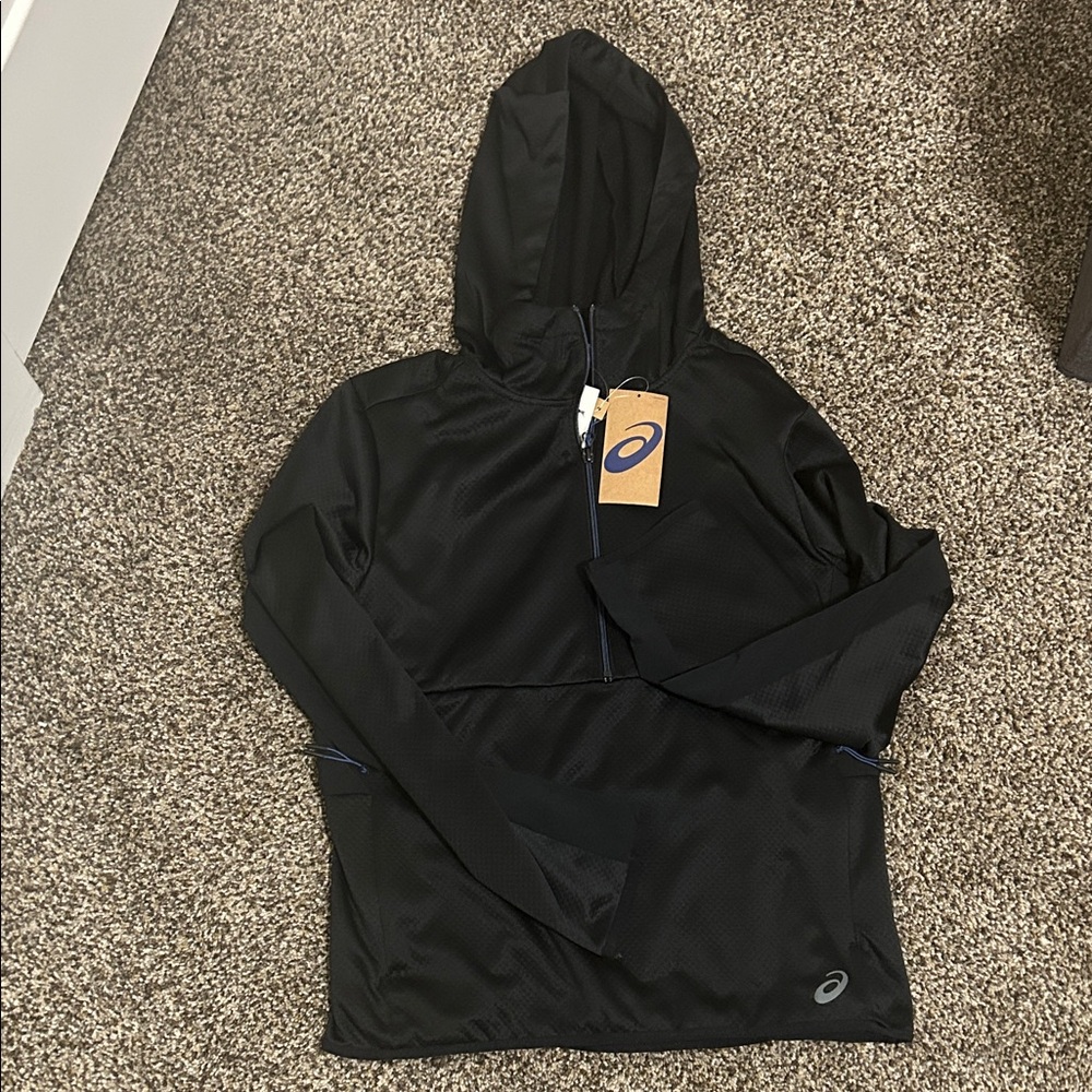 Asics Black Hooded performance Jacket